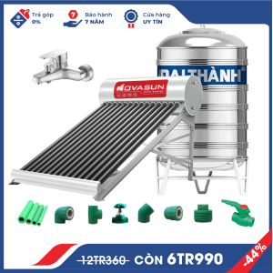 Combo Máy Nước Nóng Năng Lượng Mặt Trời 3 Món Tiết Kiệm Nova Sun CB3MNS02