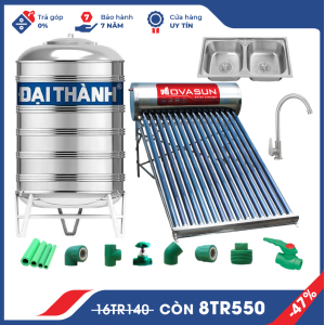 Combo Máy Nước Nóng Năng Lượng Mặt Trời 5 Món Tiết Kiệm Nova Sun CB5MNS02