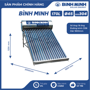 Máy Nước Nóng Năng Lượng Mặt Trời 170L Bình Minh BM-170L