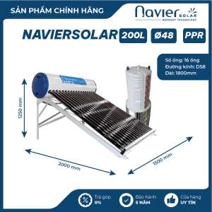 Máy Nước Nóng Năng Lượng Mặt Trời Ruột PPR 200L Navier Solar NVS-200LP