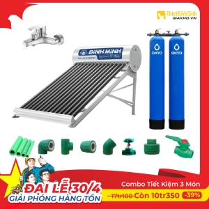 Combo Máy Nước Nóng Năng Lượng Mặt Trời 3 Món Tiết Kiệm Nova Sun CB3MTK01