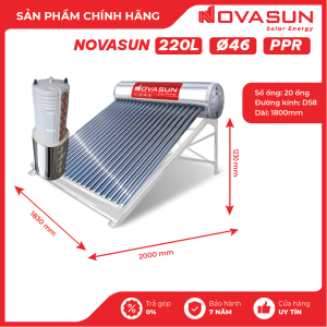 Máy Nước Nóng Năng Lượng Mặt Trời Ruột PPR  220L Nova Sun NS-220LP