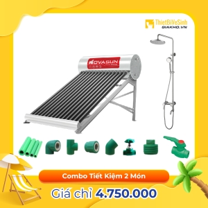 Combo Máy Nước Nóng Năng Lượng Mặt Trời 2 Món Tiết Kiệm Nova Sun CB2MTK02