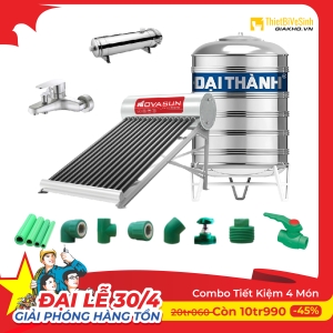Combo Máy Nước Nóng Năng Lượng Mặt Trời 4 Món Tiết Kiệm Nova Sun CB4MNS03