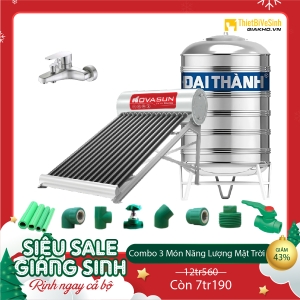 Combo Máy Nước Nóng Năng Lượng Mặt Trời 3 Món Tiết Kiệm Nova Sun CB3MNS02