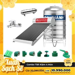 Combo Máy Nước Nóng Năng Lượng Mặt Trời 4 Món Tiết Kiệm Nova Sun CB4MNS03