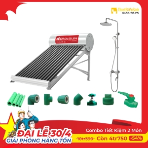 Combo Máy Nước Nóng Năng Lượng Mặt Trời 2 Món Tiết Kiệm Nova Sun CB2MTK02