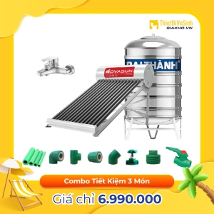 Combo Máy Nước Nóng Năng Lượng Mặt Trời 3 Món Tiết Kiệm Nova Sun CB3MNS02