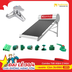 Combo Máy Nước Nóng Năng Lượng Mặt Trời 2 Món Tiết Kiệm Nova Sun CB2MTK01