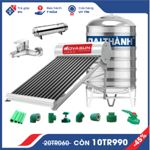 Combo Máy Nước Nóng Năng Lượng Mặt Trời 4 Món Tiết Kiệm Nova Sun CB4MNS03