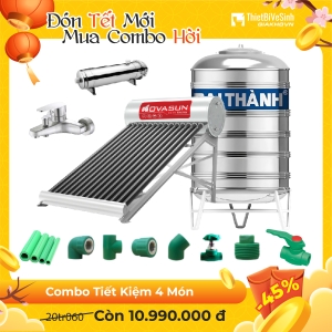Combo Máy Nước Nóng Năng Lượng Mặt Trời 4 Món Tiết Kiệm Nova Sun CB4MNS03