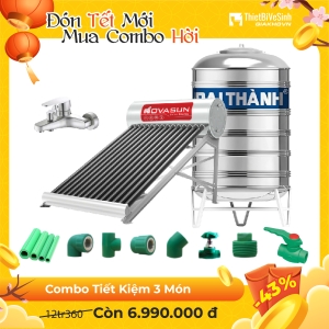 Combo Máy Nước Nóng Năng Lượng Mặt Trời 3 Món Tiết Kiệm Nova Sun CB3MNS02