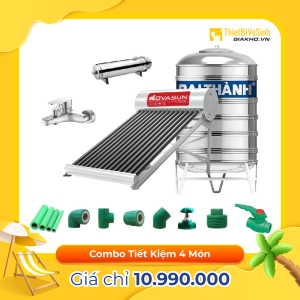 Combo Máy Nước Nóng Năng Lượng Mặt Trời 4 Món Tiết Kiệm Nova Sun CB4MNS03